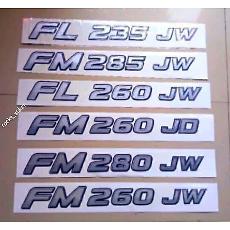 Stiker Hino 500 Ranger Lohan FL 235 JW / FM 285 JW / FL 260 JW / FM 260 JD / FM 280 JW / FM 260 JW /