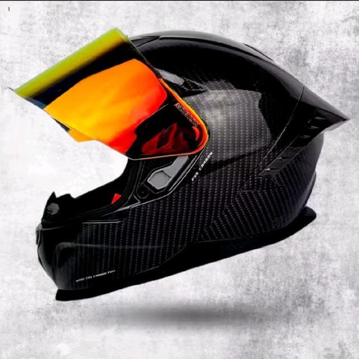 HELM FULL FACE VRC CARBON  MOTIF CARBON ORIGINAL PAKET GANTENG | HELM VRC CARBON FULL FACE PAKET GAN