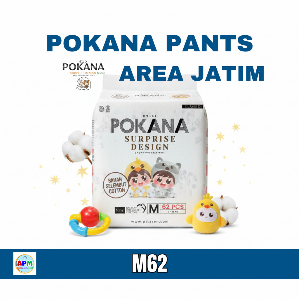 POKANA Baby Pants Super Mega M62 Popok Celana Surprise Design Bahan Selembut Cotton APM