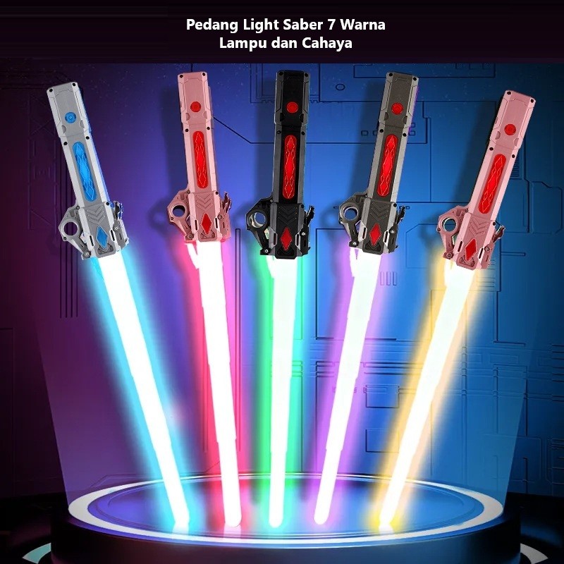 Mainan Pedang Pedangan LightSaber Anak 2 in 1 Laser LED Lampu Suara Light Sword Connector