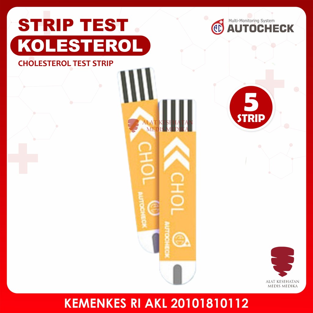 Strip Autocheck Stick Cholesterol isi 5 Cek Test Tes Kolesterol Colesterol Refill Stik Auto Check