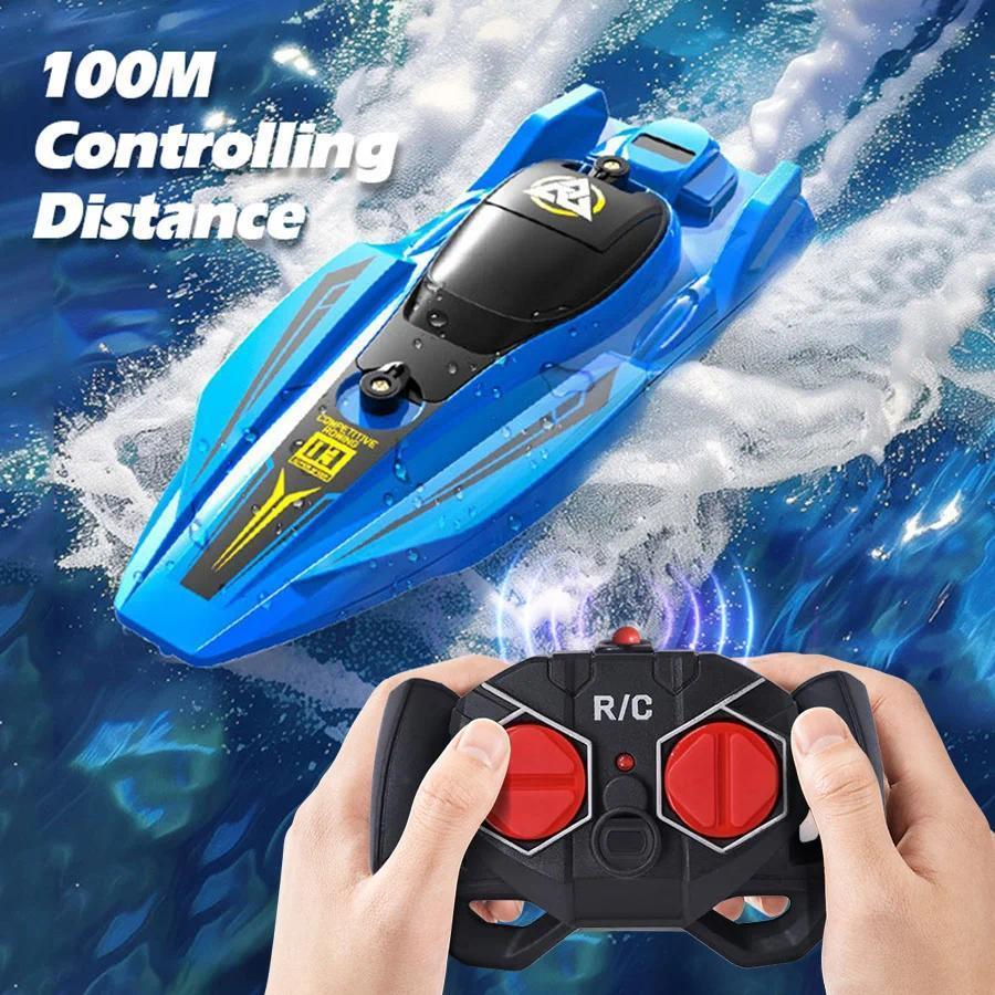 Remote Control Boat 2.4GHz 5 Speed Waterproof Rao Control Boat Remote Control Speedboat PVC Boat Toy