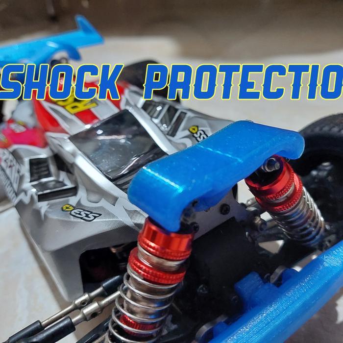 shock tower protection. depan belakang. wltoys 144001 wl - Biru