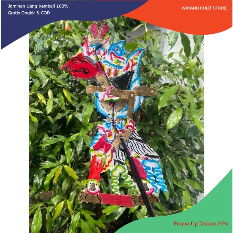 WAYANG KULIT BOLODEWO BALADEWA BAHAN KULIT KERTAS TEBAL KUALITAS SUPER UKURAN -+45CM