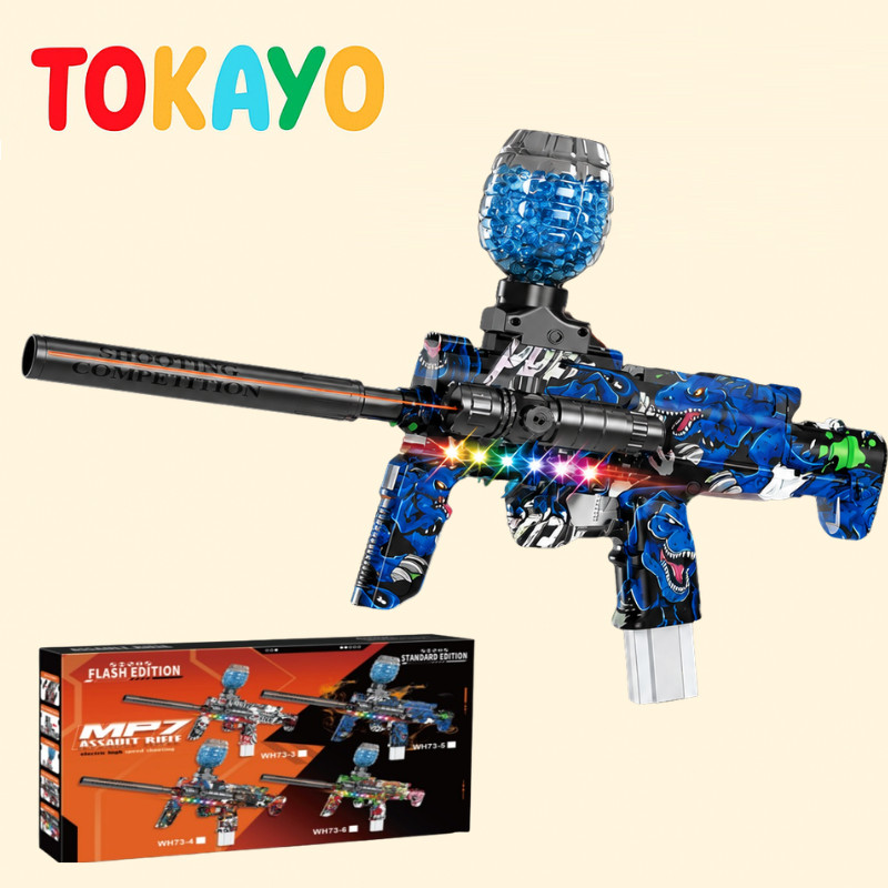 Tokayo Mainan Anak Water Gel Blaster Elektrik Otomatis MP7 Gell Toys Lampu Laser Jarak Jauh Aman SNI