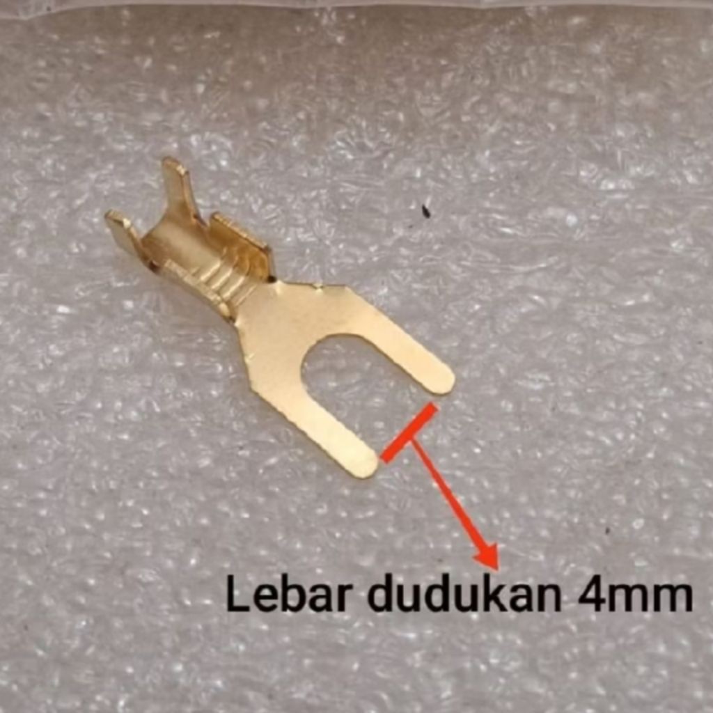 Terminal skun Y 4 mm kuningan konektor skun kabel garpu