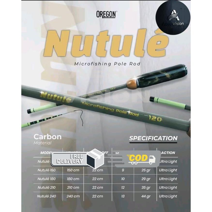 Joran Tegek Oregon Nutule Microfoshing 120cm 150cm 180cm 210cm 240cm - 120cm