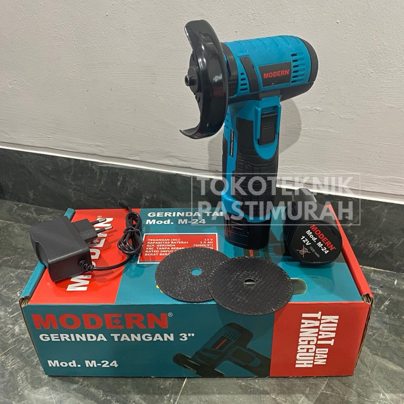 AUPSHOP Grenda Gerinda Baterai 12v Cordless Mini 3in 3” Gurinda Grinda Angle Grinder Modern M24 M 24