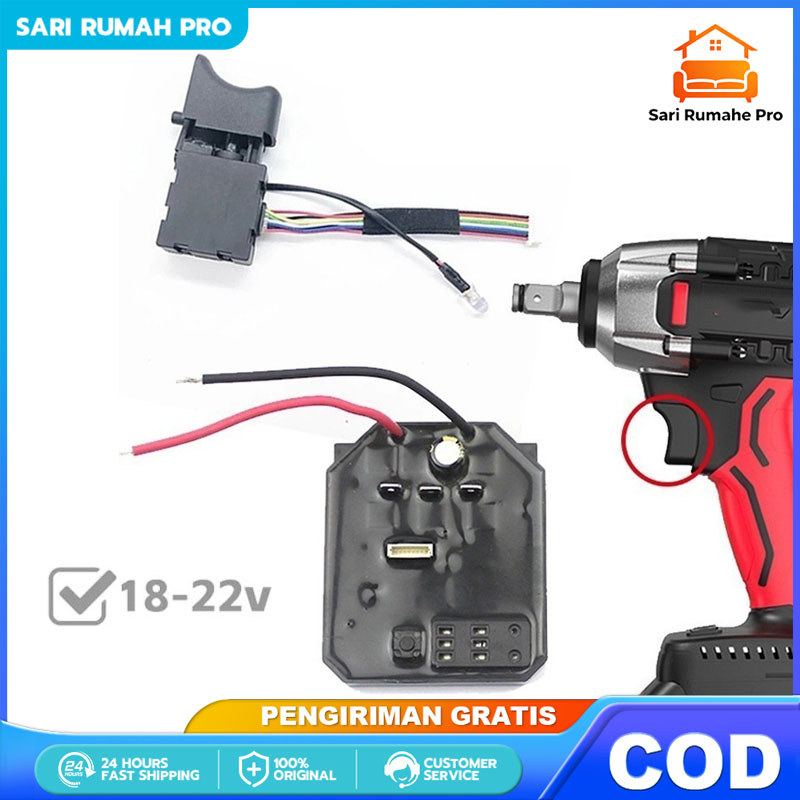 COD Modul Papan ESC Saklar Pemicu Kecepatan JLD Pengontrol Bor Impact Wrench Motor Tanpa Sikat Spare