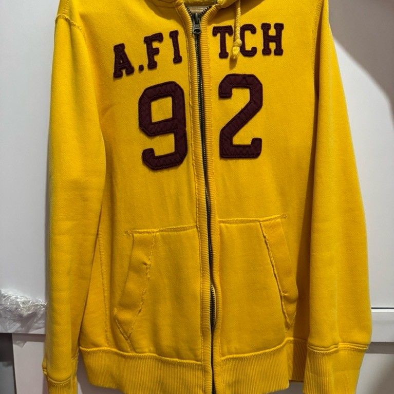 Jacket Hoodie Abercrombie & Fitch Kuning Preloved