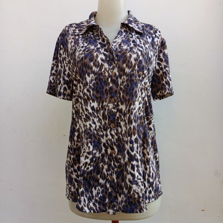 Kemeja blouse crocodile leopard pattern