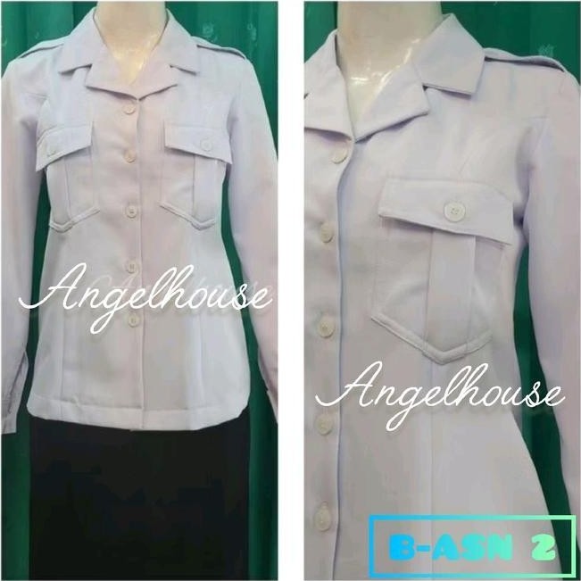 premium seragam dinas baju pdh putih pppk / asn p3k/ asn / pns /guru/dinkes putih wanita