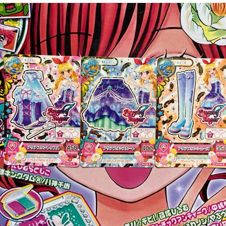Kartu Aikatsu Ichigo Hoshimiya Angely Sugar Aqua Swan Coord Zodiac Rare Card Set Jepang Tops Bottoms