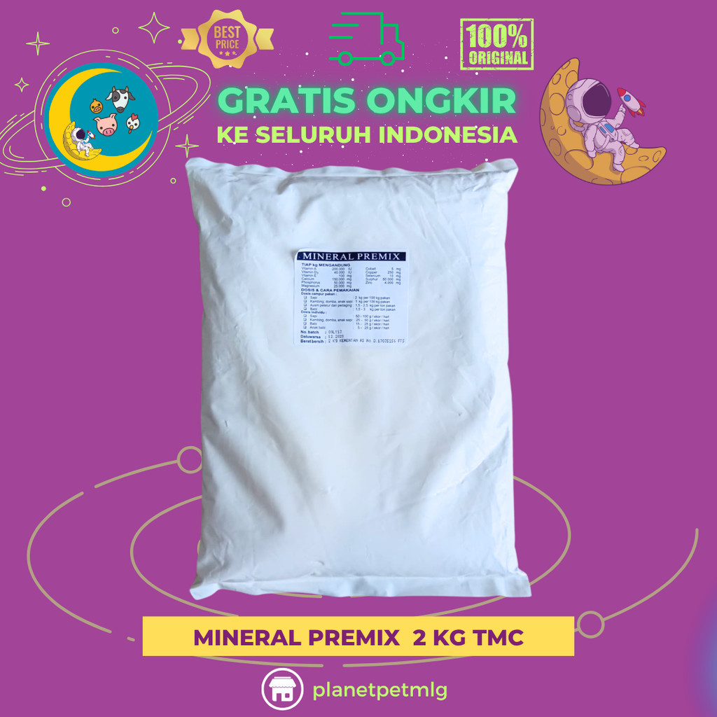 MINERAL PREMIX 2 KG TMC - Vitamin Mineral Untuk Meningkatkan Daya Tahan Pada Ternak & Unggas.