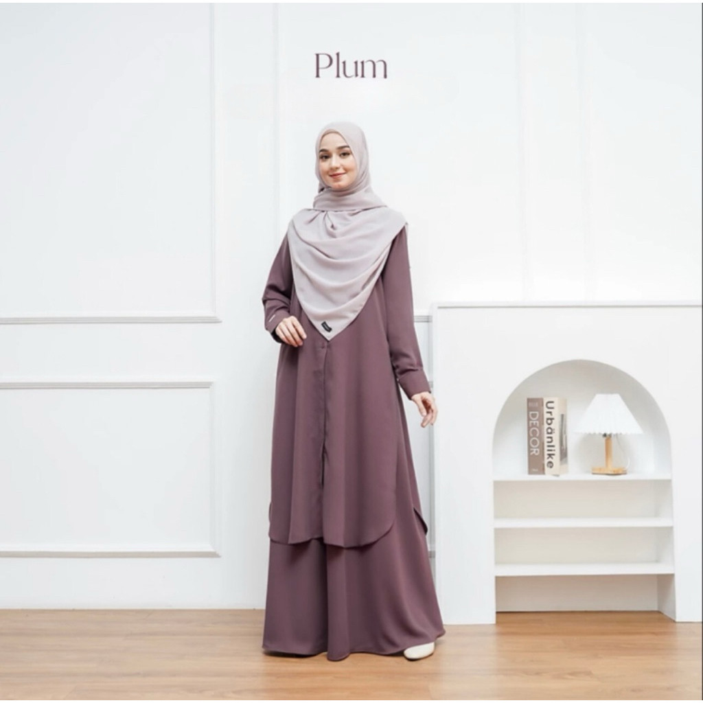 Tunik Malaysia Set Rok Kania Katun Hem Premium