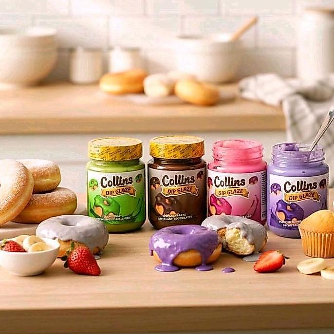Glow- Selai Extra Glaze Collins Repack 200Gr Coklat Premium Kemasan Botol - Aneka Topping Mie Lidi, 