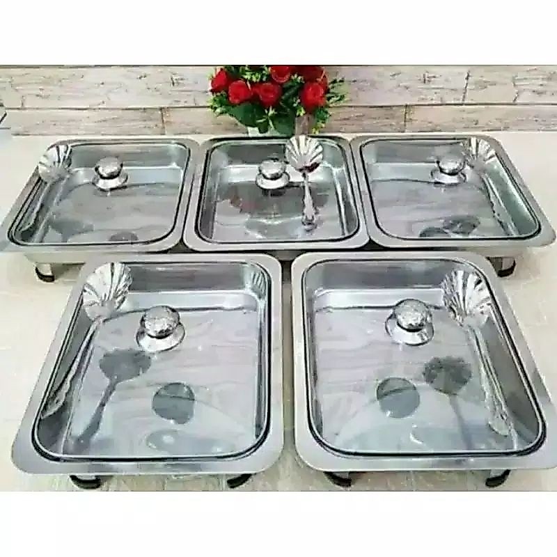 prasmanan set full kaca 5 tempat lauk+ 1 tempat soup 555