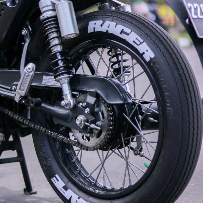 Tire Bomb / Font Ban / Sticker Ban Motor - Putih, Maxxis Racing