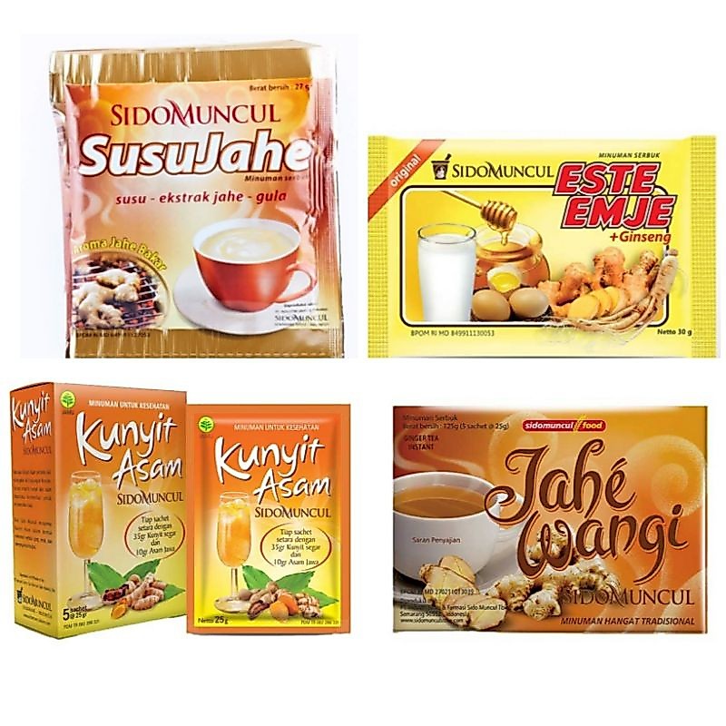 SIDOMUNCUL Aneka minuman herbal Jahe Wangi jahe bubuk stmj kunyit asem