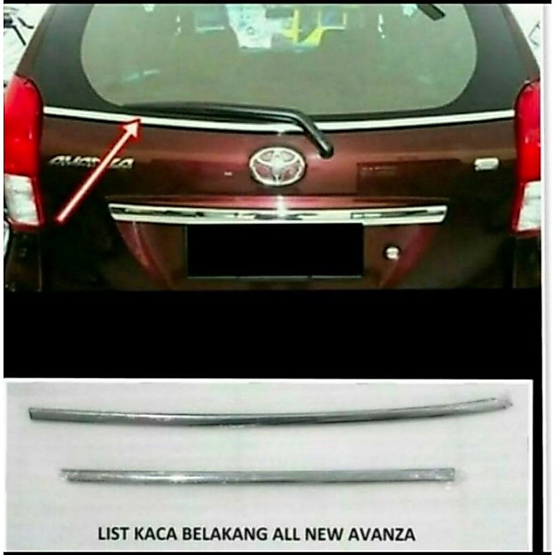 Lis kaca belakang all new Avanza Xenia 2012 2013 2014 2015 2016 2017 2018 2019 2020 2021 chrome