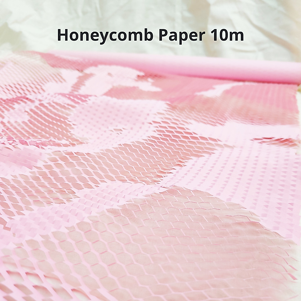 Pink honeycomb paper / honeycomb paper merah muda pink 10 meter / 10m honeycomb paper