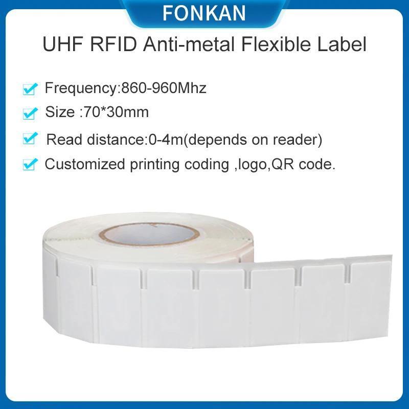 500pcsroll UHF RFID Label 70*30mm Antimetal RFID Tag Sticker Label UHF for Asset Management UHF RFID