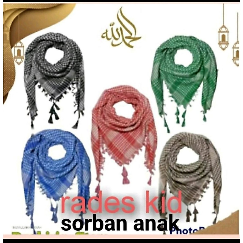 sorban anak bentuk segitiga / sorban palestin / sorban anak anak