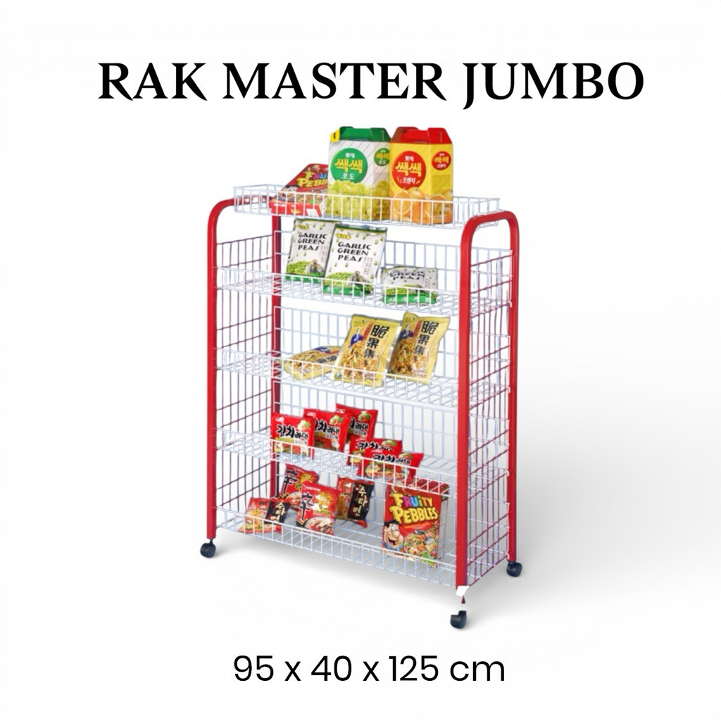 RAK MASTER JUMBO / RS4 - RAK PIRING DISPLAY SUSUN 5 JUMBO KOKOH / RAK SUSUN PIRING 4 SUSUN / RACK SN