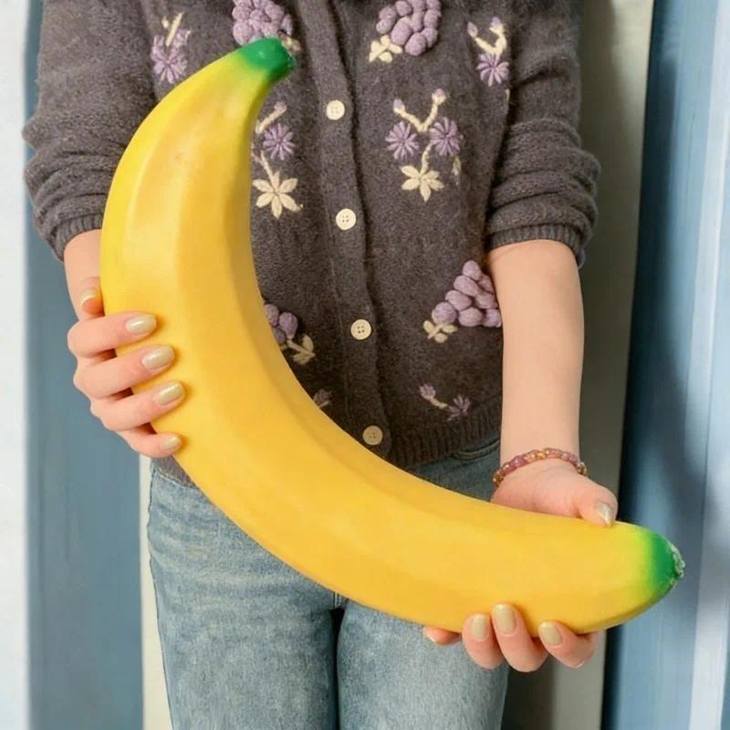 Mainan Squishy Pisang Raksasa, Mainan Peras Pisang Palsu, Mainan Fidget Pereda Stres, Aksesoris Meja