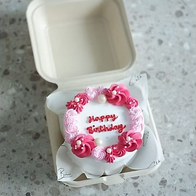 Bento Cake Birthday Flower / Korean Cake Fresh Cream Cake - Kue Ulang Tahun