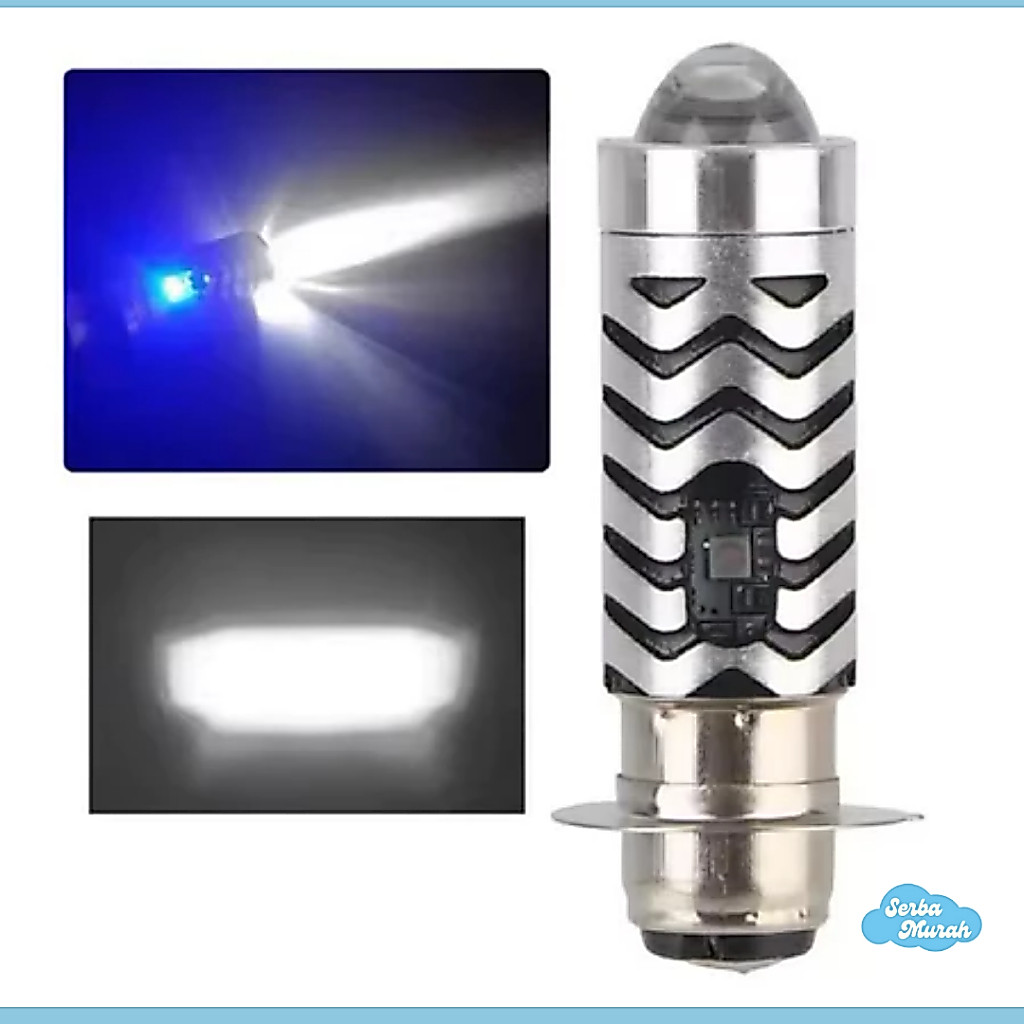 LAMPU MOTOR LED H6 LASER PUTIH HEADLAMP MOTOR LED H6 LASER JAUH DEKAT PUTIH PUTIH + DEVIL BLUE