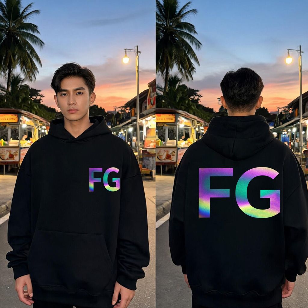 COD Laser FG LOGO Hoodie Hitam Reguler Premium Logo Berubah Warna Unisex - Ready Stock