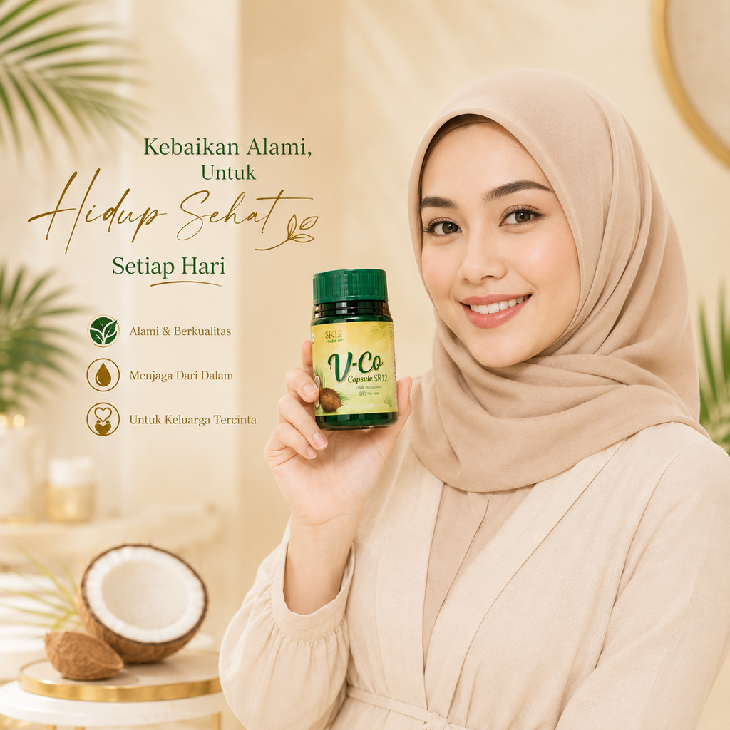 VCO Kapsul SR12 Herbal Minyak Kelapa Virgin Coconut Oil Produk Jamu Alami Nutrisi Sehari Hari Sumber