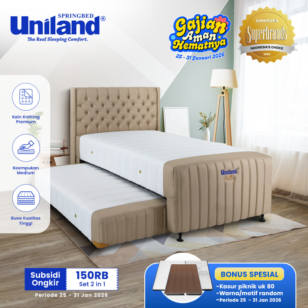 Uniland Springbed 2 in 1 Rivera Ashton - Kasur Spring Bed Sorong 2in1