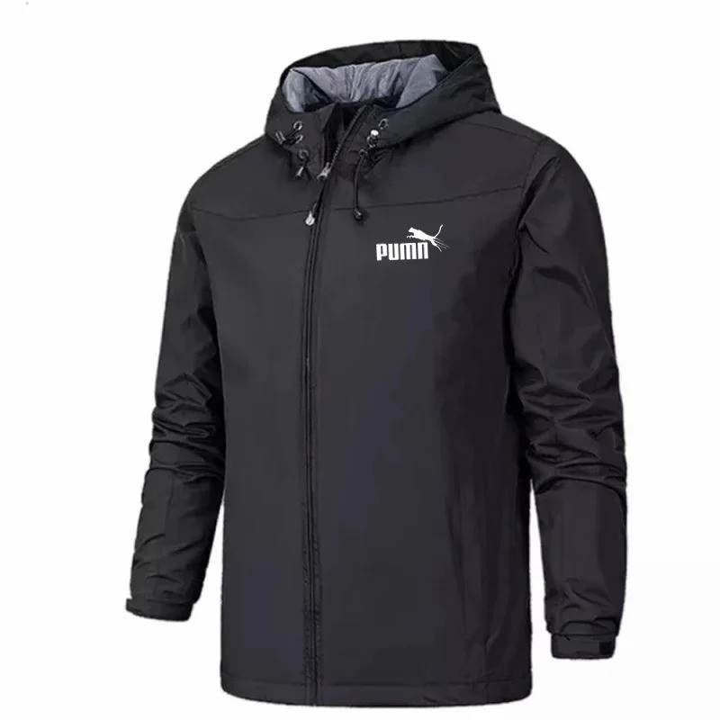Men's Hooded Waterproof Jacket, Camping Outdoor Mountaineering Windproof Sports Lightweight Long-sle