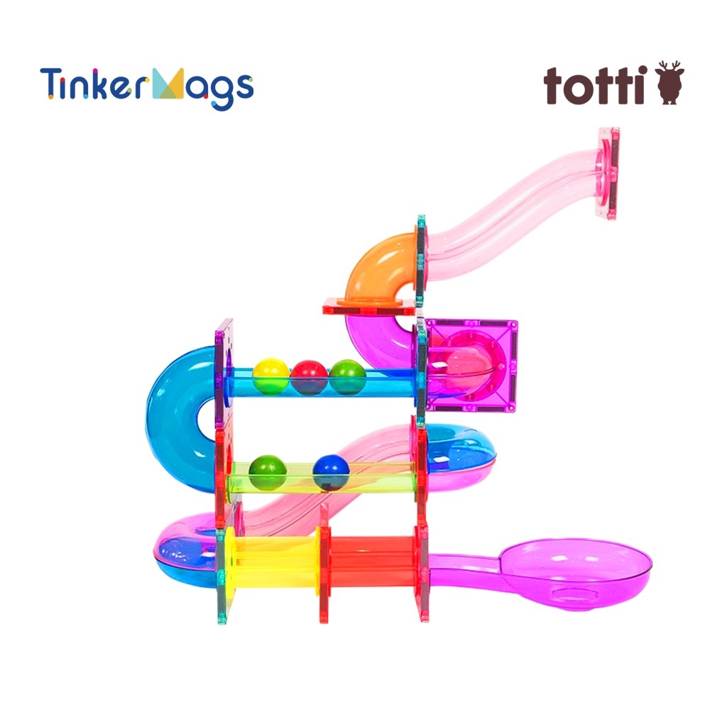 Tinkermags Ball Run Magnetic Colorfull/Magnetic Ball Run Expansion/Marble Run