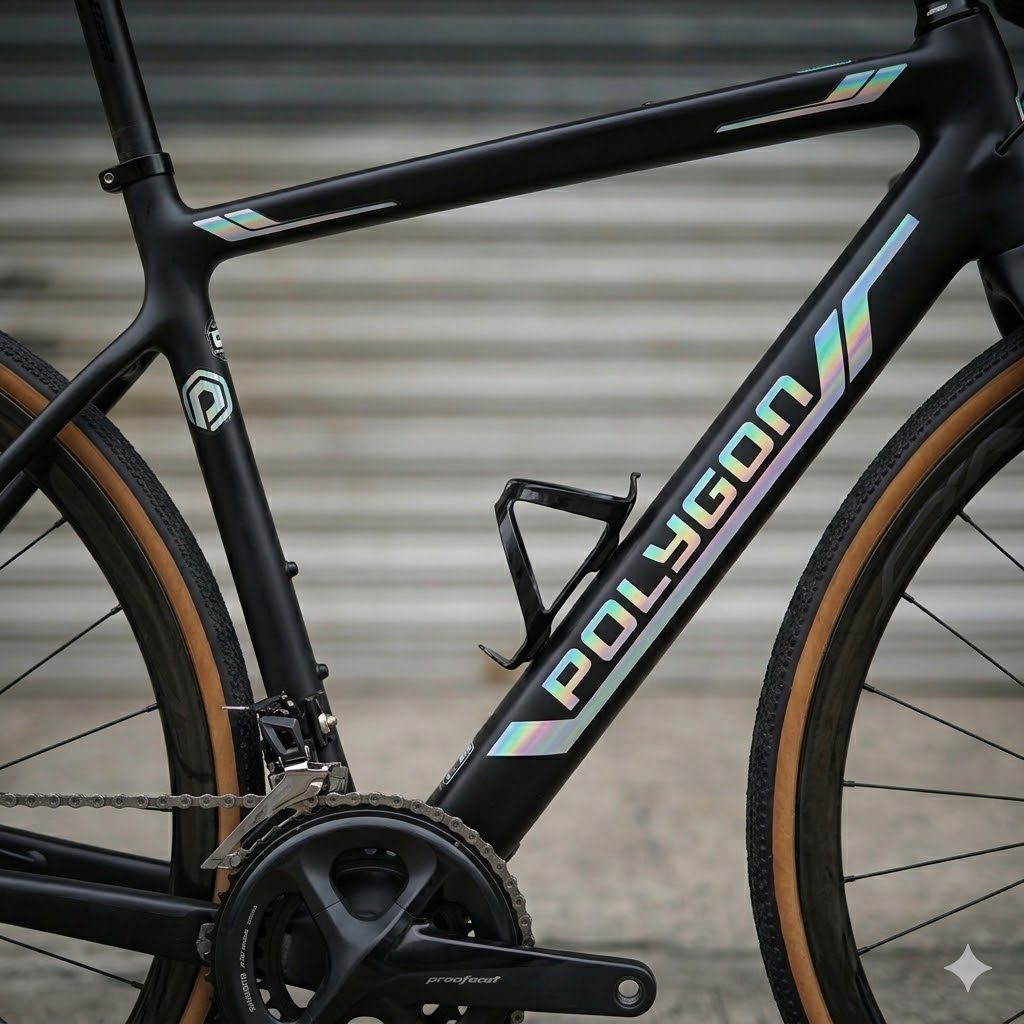 Stiker Sepeda POLYGON MTB Frame Lipat | Cutting Sticker | Decal Aksesoris Sepeda Set 01