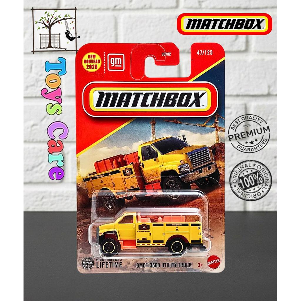 Matchbox Cars GMC 3500 Utility Truck Kuning Diecast Mobil Truck