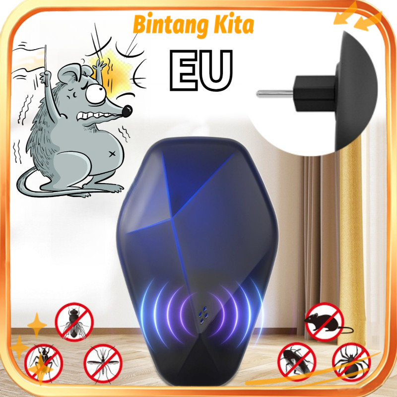 Ultrasonik Pengusir Tikus Anti Tikus Alat Ultrasonic Pengusir Tikus EU Pembasmi Tikus Elektrik Porta