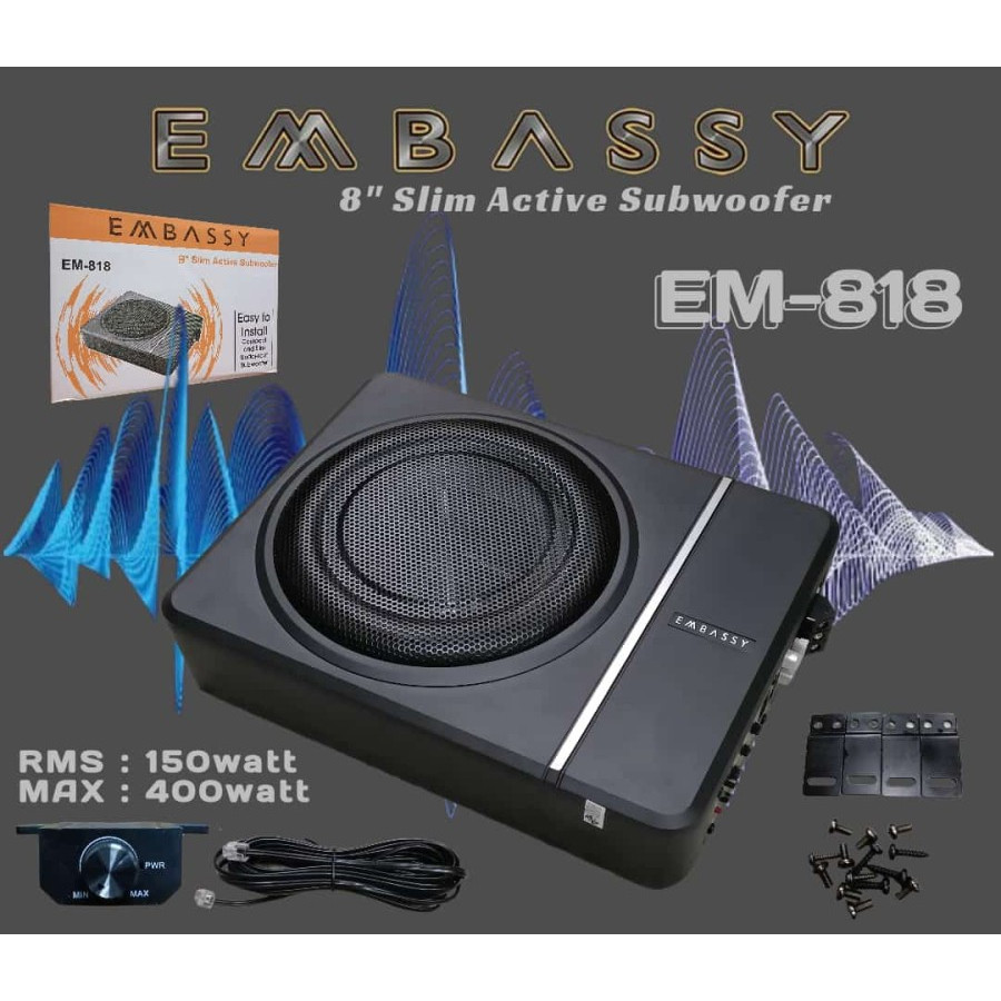 Subwoofer Embassy EM 818  Subwoofer Aktif Kolong Slim Embassy EM818 EM-818