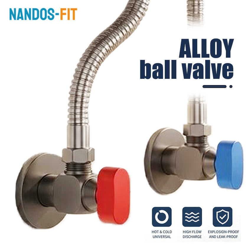 NANDOS-FIT Stop Kran Sudut 1/2 Kuningan / Angle Ball Valve Full Body / Katup Air Panas Dingin / Kran