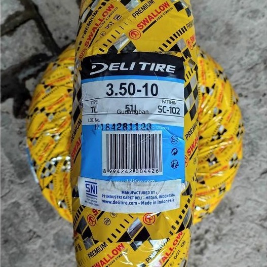 ( Tubeless ) Swallow Sc102 350 10 X-Blade Ban Luar Deli Tire Scooter Minimoto Vespa Classic Sc-102