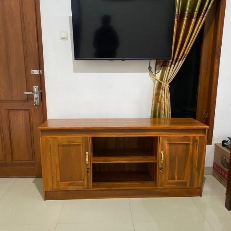 MEJA TV KAYU JATI PREMIUM - ELEGAN & KUAT