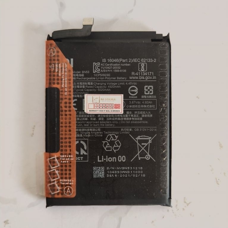 BATRE BN53 REDMI NOTE 9 PRO NOTE 10 PRO MINUS