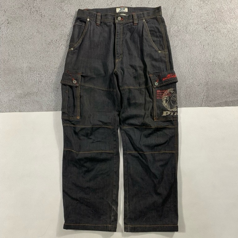 NV-043 Piko y2k Cargo jeans Pants  Size 32 Lebar pinggang 84cm Panjang 64cm Lebar paha 105cm Open le