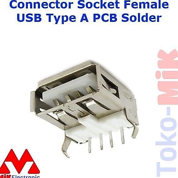 connector socket female usb type a (konektor usb female tipe a)