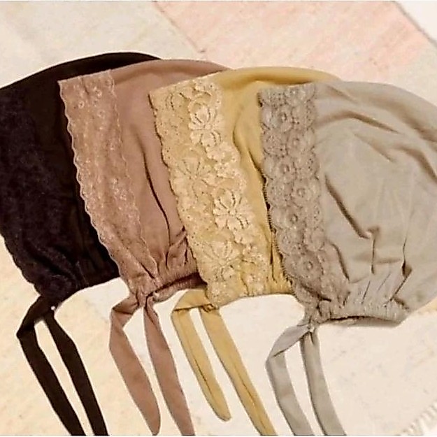 Ciput Kaos Renda/Inner Kaos Mix Renda Tali Belakang Dalaman Daleman Jilbab Kaos Redy Stok
