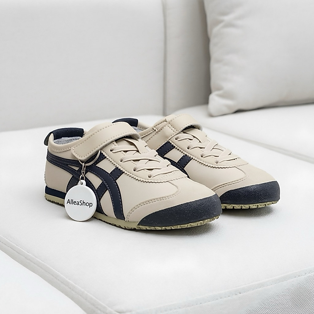 Sepatu Onitsuka Tiger Mexico 66 Kids Cream Navy Original