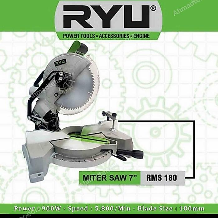 maju store12 MITER SAW RYU RMS 180 RMS180 MITER SAW 7 INCH MESIN POTONG ALUMINIUM