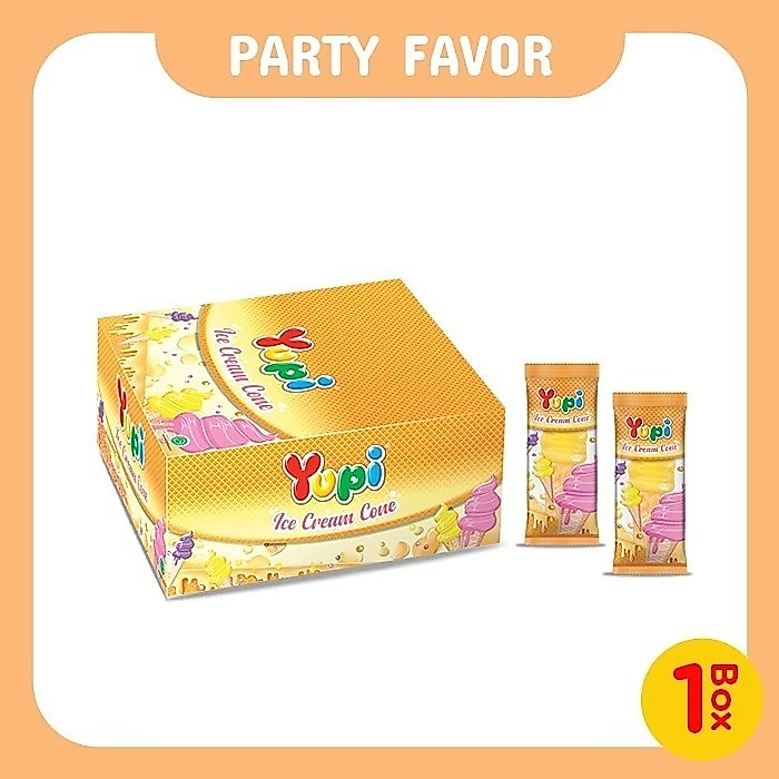 Yupi Ice Cream Cone 1 Box (24 Pcs) - Permen Jelly Bentuk Es Krim Grosir --